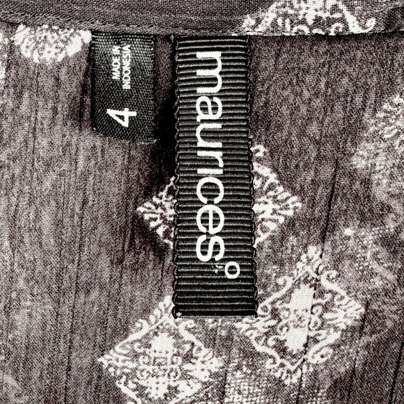 Maurices Dark Gray Damask Tunic - Plus Size 4 - Picture 5 of 8